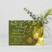Celtic Clovers and String Lights Irish Wedding Save The Date (Staand voorkant)
