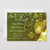 Celtic Clovers and String Lights Irish Wedding Save The Date (Voorkant)