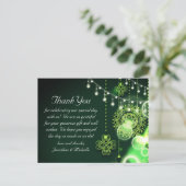 Celtic Clovers and String Lights Wedding Dank u Briefkaart (Staand voorkant)