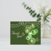 Celtic Clovers Groen en Wit Iers Bedankt Briefkaart (Staand voorkant)