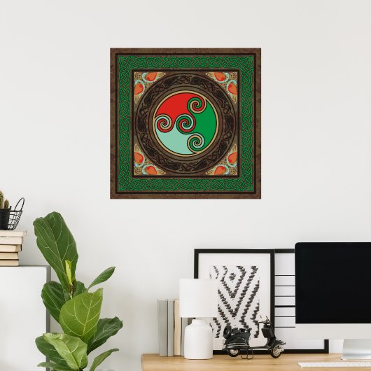 Celtic Color Spirals Poster (Thuiskantoor)