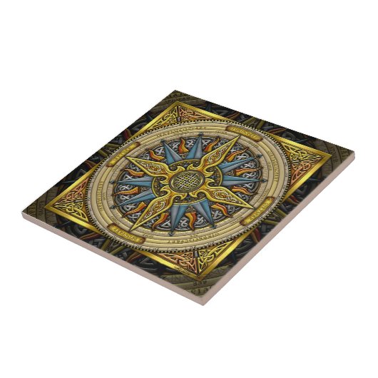 Celtic Compass Tile Tegeltje (Zijkant)