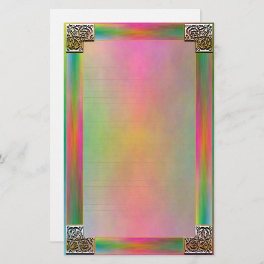 "Celtic Corners Four" fijn gevoerd briefpapier (Voorkant / Achterkant)