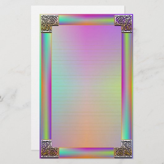 "Celtic Corners One" Fine Lined Stationery Briefpapier (Voorkant / Achterkant)