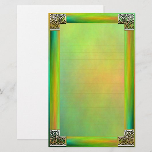 "Celtic Corners Two" fijn gevoerd briefpapier (Voorkant / Achterkant)