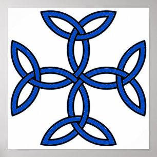 Celtic Cross 11 Blue Poster
