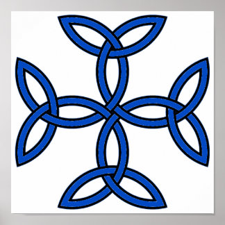 Celtic Cross 11 Blue Poster