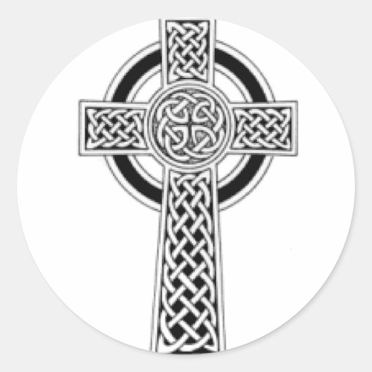 Celtic Cross 1 Ronde Sticker (Voorkant)