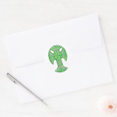 Celtic Cross 2 Groen Ronde Sticker (Envelop)