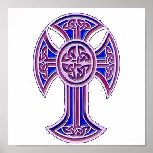 Celtic Cross 2 Paars Poster (Voorkant)