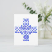 Celtic Cross 6 Blue Briefkaart (Staand voorkant)