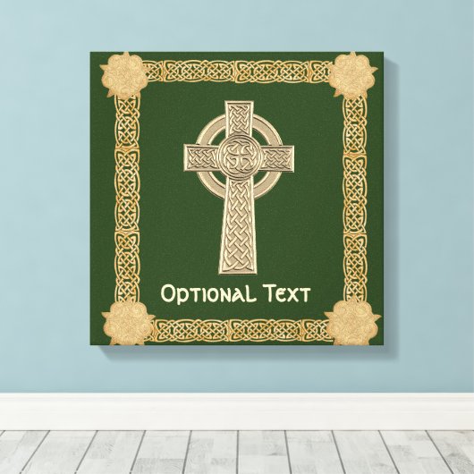 Celtic Cross aangepast Canvas Afdruk (Insitu (Houten vloer))