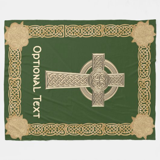 Celtic Cross aangepast Fleece Deken (Voorkant (Horizontaal))