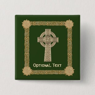 Celtic Cross aangepast Vierkante Button 5,1 Cm