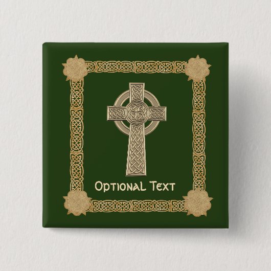 Celtic Cross aangepast Vierkante Button 5,1 Cm (Voorkant)