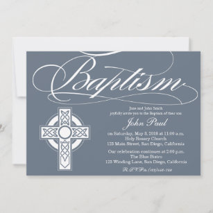 Celtic Cross Baptism Uitnodiging voor jongens