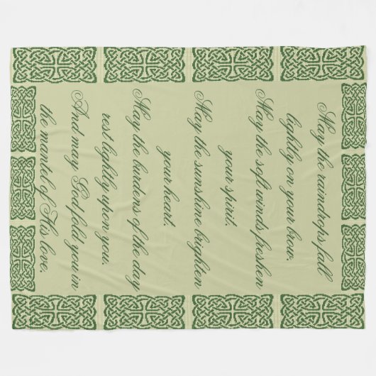 Celtic Cross Blessing Fleece Deken (Voorkant (Horizontaal))