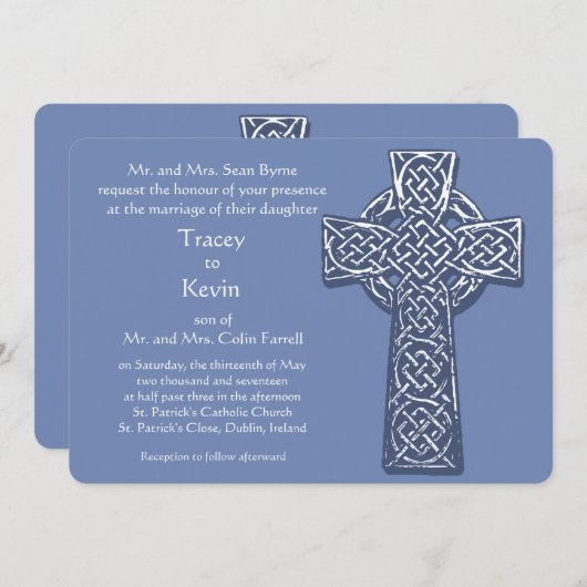 Celtic Cross - Blue Kaart (Voorkant / Achterkant)