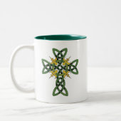 Celtic Cross Cadeft Tweekleurige Koffiemok (Links)
