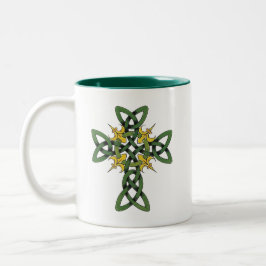 Celtic Cross Cadeft Tweekleurige Koffiemok