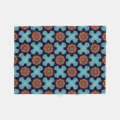 Celtic Cross Calla Kaleidoscoop Oranje en blauw Fleece Deken (Voorkant (Horizontaal))