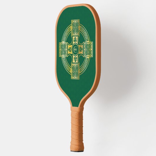 Celtic Cross Celtic Knot Letter E Monogram Pickleball Paddle (Links)