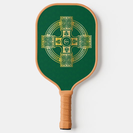 Celtic Cross Celtic Knot Letter E Monogram Pickleball Paddle (Achterkant)