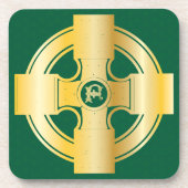 Celtic Cross Celtic Knot Letter F Monogram Bier Onderzetter (Voorkant)