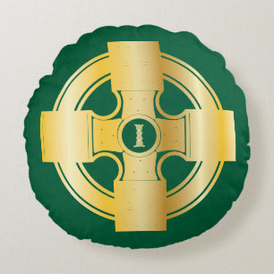 Celtic Cross Celtic Knot Letter I Monogram Rond Kussen