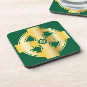 Celtic Cross Celtic Knot Letter M Monogram Bier Onderzetter