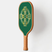 Celtic Cross Celtic Knot Letter R Monogram Pickleball Paddle (Links)