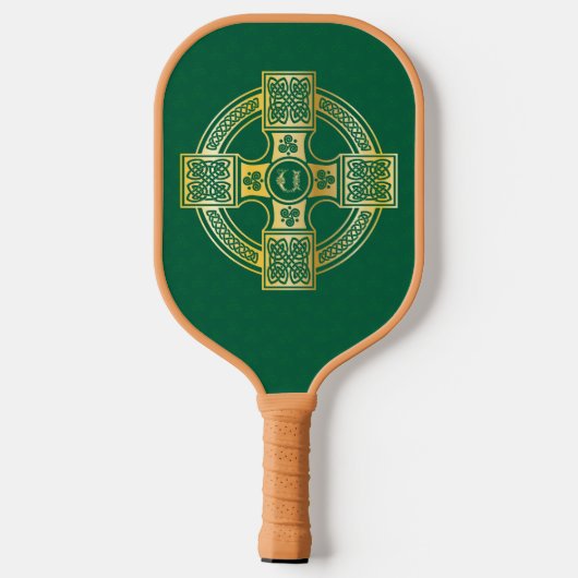 Celtic Cross Celtic Knot Letter U Monogram Pickleball Paddle (Achterkant)