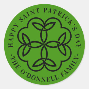 Celtic Cross Clover Saint Patrick's Day Ronde Sticker