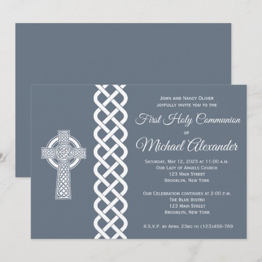 Celtic Cross Communityuitnodiging voor jongens Kaart (Voorkant / Achterkant)