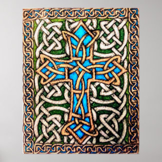 "Celtic Cross Design" - Pen & potlood Poster