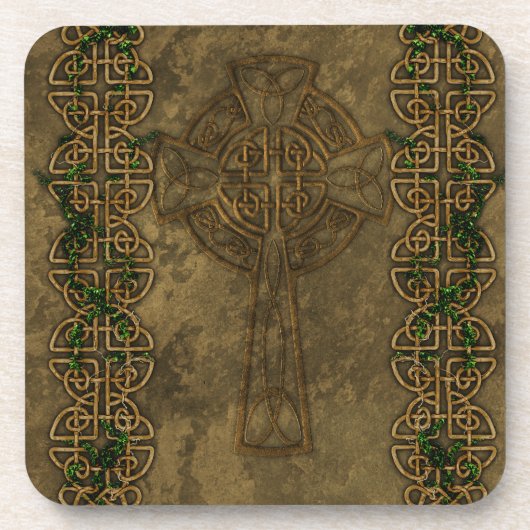 Celtic Cross en Celtic Knots Drink Onderzetter (Voorkant)