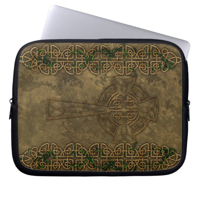 Celtic Cross en Celtic Knots Laptop Sleeve (Voorkant)