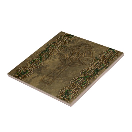 Celtic Cross en Celtic Knots Tegeltje (Zijkant)