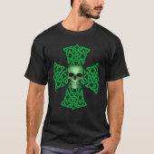 Celtic Cross en Green Skull Irish Pride T-shirt (Voorkant)