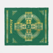 Celtic Cross en Knot Letter A Monogram en Naam F Fleece Deken (Voorkant (Horizontaal))