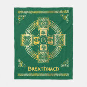 Celtic Cross en Knot Letter B Monogram en Naam Fleece Deken (Voorkant)