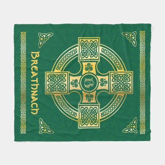 Celtic Cross en Knot Letter B Monogram en Naam Fleece Deken (Voorkant (Horizontaal))