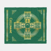 Celtic Cross en Knot Letter C Monogram en Naam Fleece Deken (Voorkant (Horizontaal))