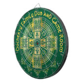 Celtic Cross en Knot Letter D Monogram en Naam Dartbord (Voorkant Rechts)