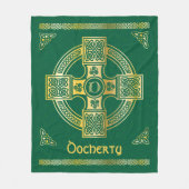 Celtic Cross en Knot Letter D Monogram en Naam Fleece Deken (Voorkant)