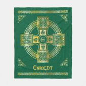 Celtic Cross en Knot Letter E Monogram en Naam Fleece Deken (Voorkant)