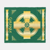 Celtic Cross en Knot Letter G Monogram en Naam Fleece Deken (Voorkant (Horizontaal))