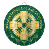 Celtic Cross en Knot Letter H Monogram en Naam Dartbord (Voorkant)