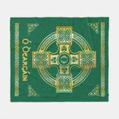 Celtic Cross en Knot Letter O Monogram en Naam Fleece Deken (Voorkant (Horizontaal))
