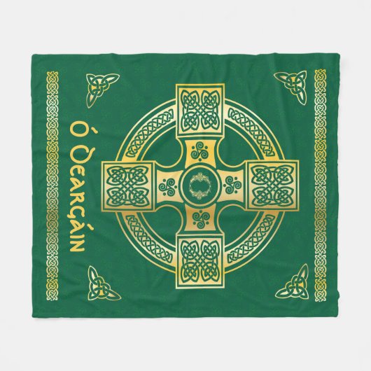 Celtic Cross en Knot Letter O Monogram en Naam Fleece Deken (Voorkant (Horizontaal))